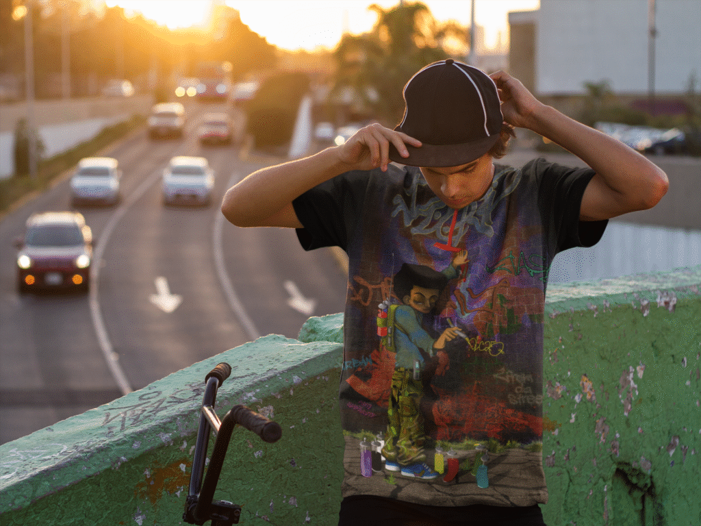 sublimated-t-shirt-mockup-of-a-guy-with-his-bike